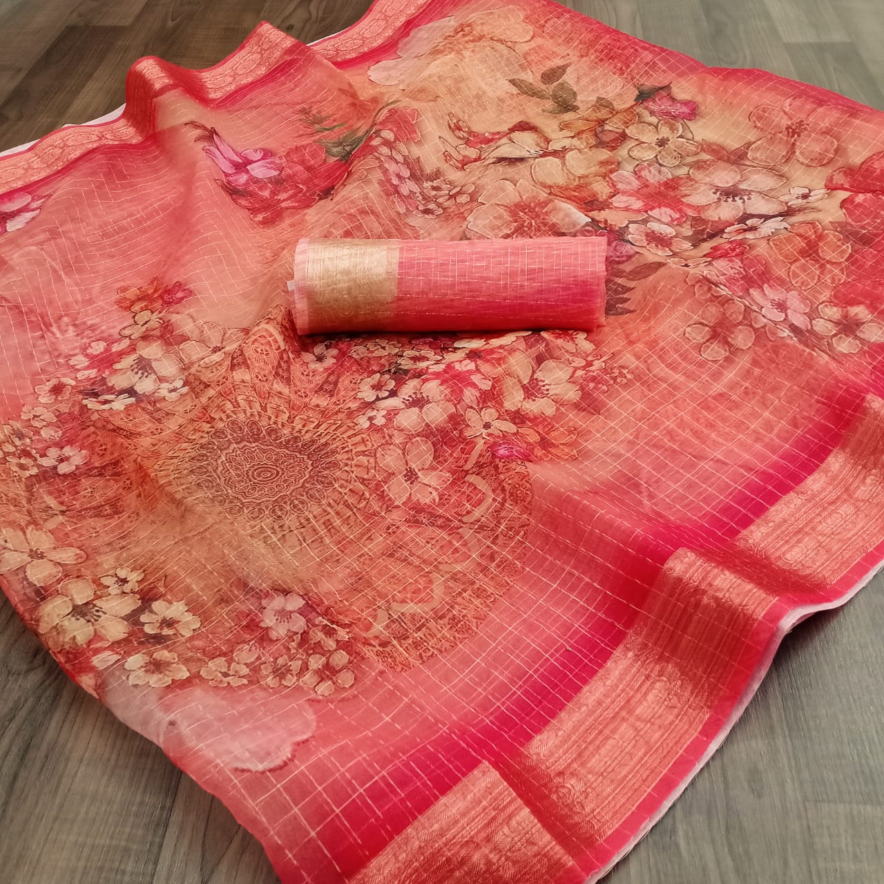 Vastra  Latest Fancy Designer Party Regular Wear Organza Digital Print Saree Collection